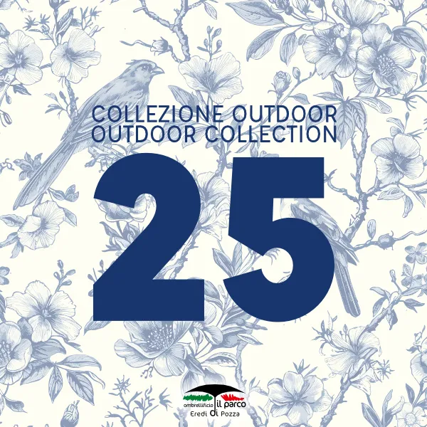 Copertina Catalogo Collezione Outdoor 2025 - Ombrellificio Il Parco